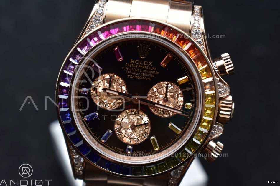 RG Edition Rainbow Black Bracelet ZF Daytona on Dial SH4130 Diamonds 116595RBOW 1:1 Best 0205